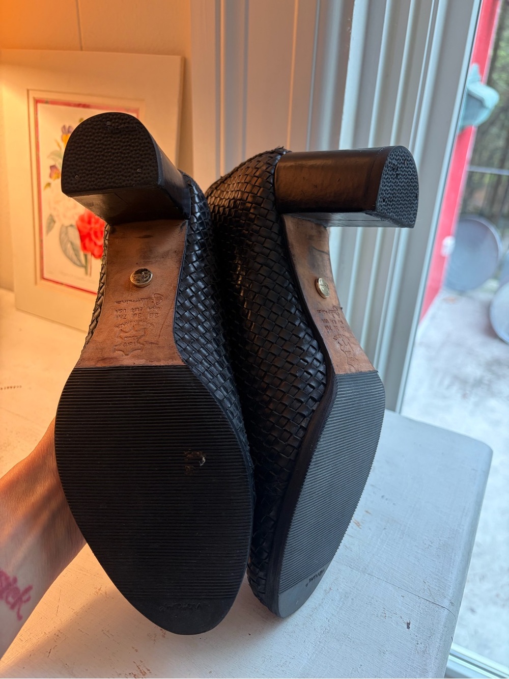 Woven Block-Heel Ankle Booties in Black - Women - Picture 7 of 7